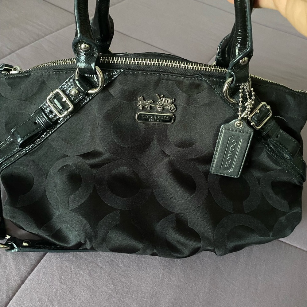Coach Black Signature Satchel Bag